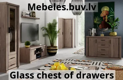 chest of drawers ds7-jsl - Living room cabinet with glass doors