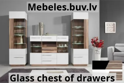 chest of drawers mms5 - Living room cabinet with glass doors