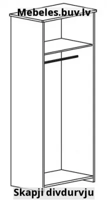 lineo-las 2-durvju skapis 80 cm - Skapis ar atlaidi četru durvju