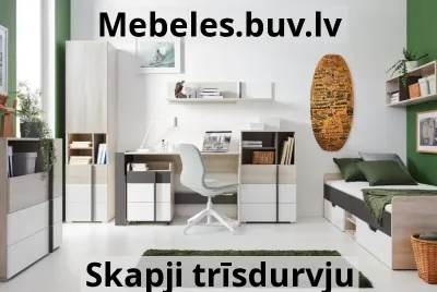 skapis re-mbr1 - Trīsdurvju drēbju skapis priedes