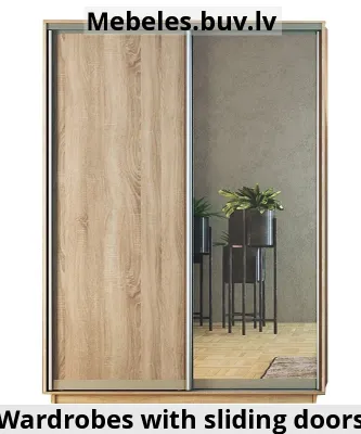 skapis ar 2 bīdāmām durvīm un spoguli 10022060 cm krāsa-sonoma - Karolina 3 skapis